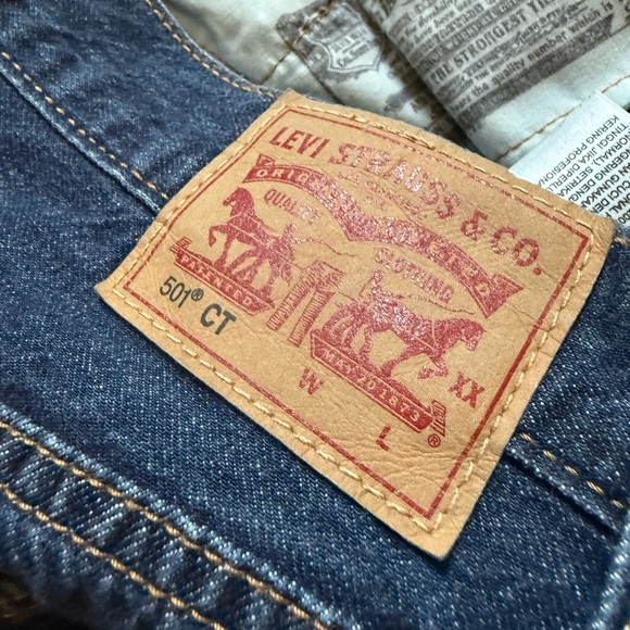 Levi's Dark Blue 501 CT Jeans - Picture 4 of 7